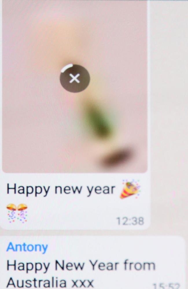 Another WhatsApp message sent between them over the new year.