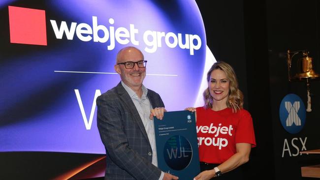 ASX’s Blair Beaton and Webjet CEO Katrina Barry. Picture: Supplied
