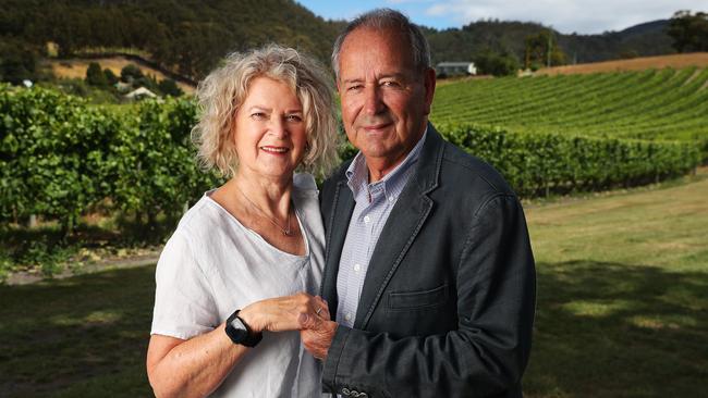 Winemakers Rosemary and Terry Bennett of Home Hill Winery in the Huon Valley. Picture: Nikki Davis-Jones