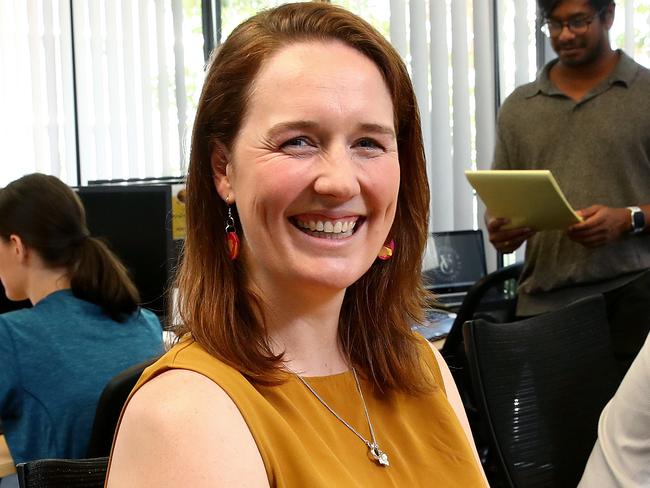 SMARTDAILY - Gemma Whitley pictured working back in the office of the Vitality Club in Rosebery where Gemma and her colleagues are happy to be back working in the office again after Covid-19 kept most people working from home in 2020. Picture: Toby Zerna