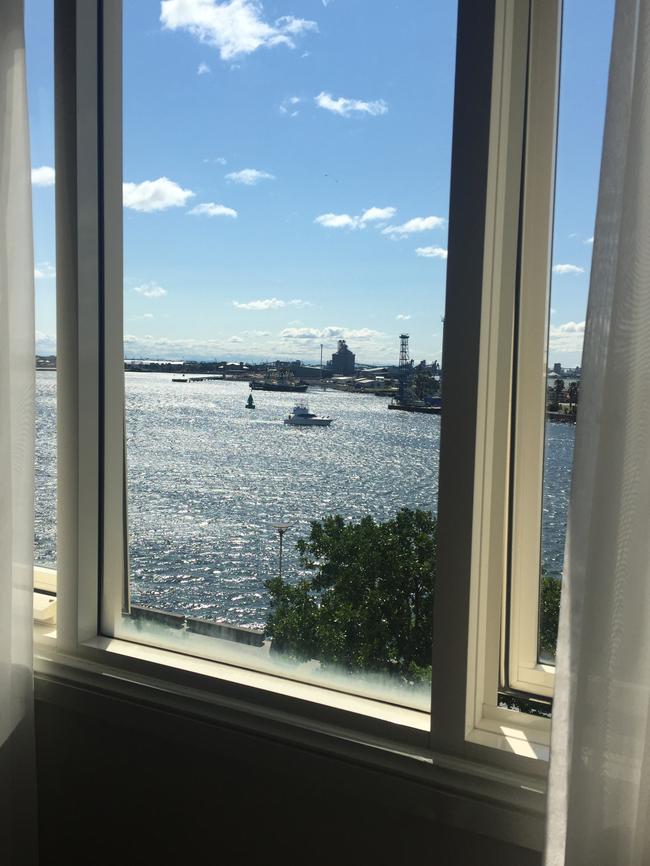 View of Newcastle Harbour from one of the rooms at the Crowne Plaza.