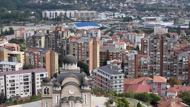 The ethnically divided city of Mitrovica in Kosovo. Picture: STRINGER / AFP