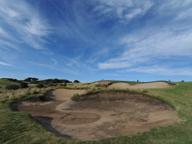 A bunker at Portsea Golf Club.