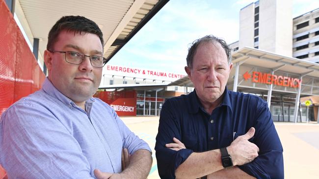 ASMOF NT president Dr Thomas Fowles President and AMA NT president Associate Professor Rob Parker have called for action. Picture Julianne Osborne