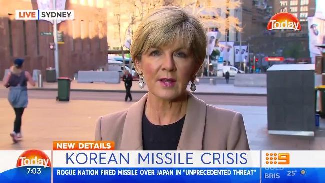 Bishop says the consequences of North Korea attacking would be 'catastrophic'