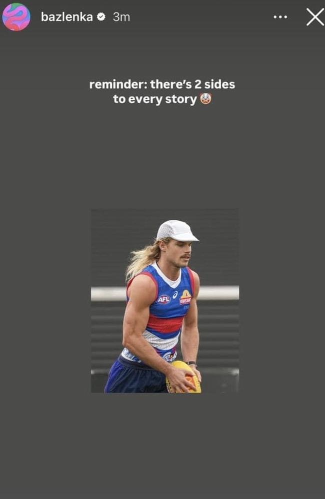 Bailey Smith's deleted Instagram story.