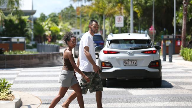 Meghane Francois and Michael Sale are regular users of the dining precinct, and welcome the improvements to pedestrian safety. Picture: Brendan Radke