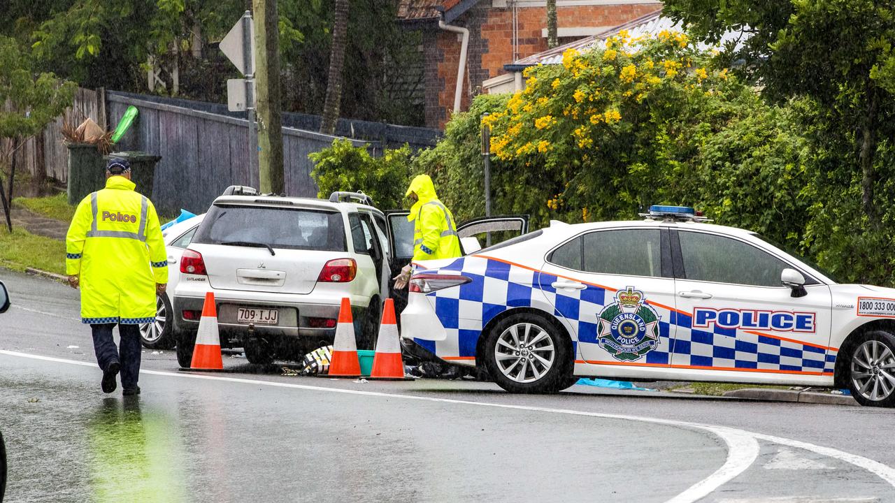 The man tragically died at the scene when police attended the Bardon crash. Picture: Richard Walker