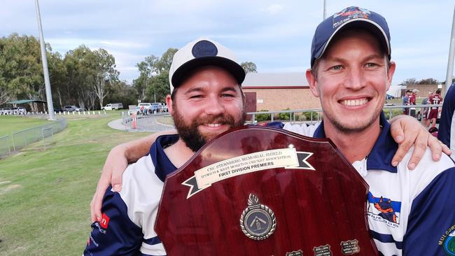 Victorious 2020/21 season Laidley captains Laurence Pratt (left) and Alex Welsh. Picture: David Lems