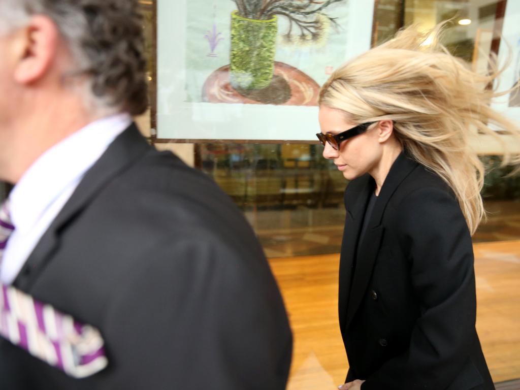 Kelsea Doyle, wife of Matthew Doyle, leaving his sentencing. She is not accused of any wrongdoing. Picture: NCA NewsWire / Damian Shaw