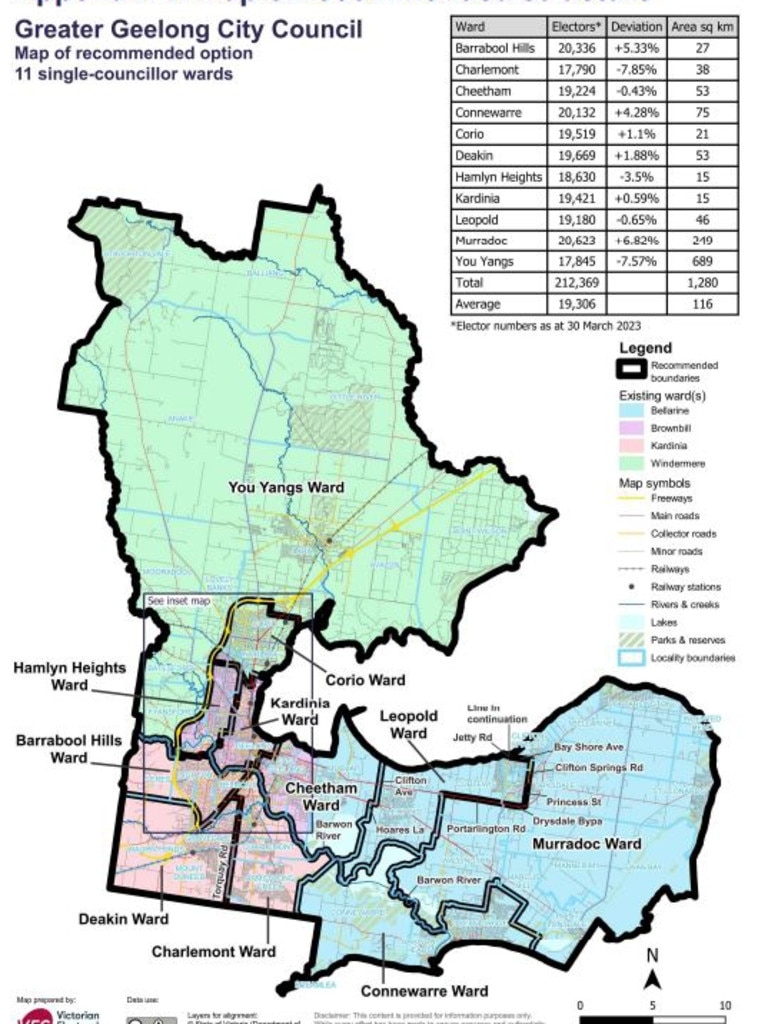 Geelong council will have 11 single-members wards at the 2024 local government elections, rather than the four wards it has currently.