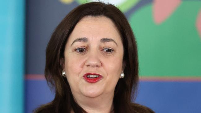 Premier Annastacia Palaszczuk says just over 60 per cent of Queenslanders have now had their first vaccine doses administered. Picture: Liam Kidston