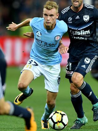 Nathaniel Atkinson in action for Melbourne City.