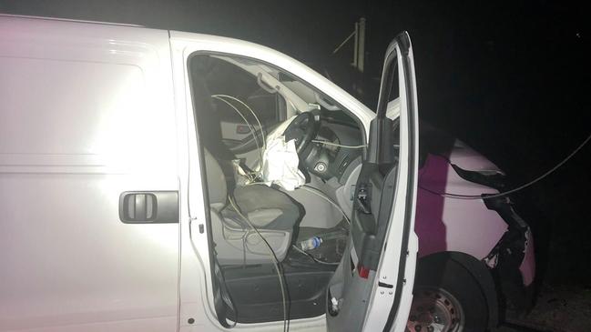 Police allege the driver put the wires from the telegraph pole in his car. Picture: NSW Police Force