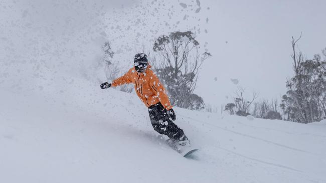 Snow continued to fall on Sunday morning with experts forecasting another 10cm will drop on the ski-fields by Sunday night. Picture: Supplied