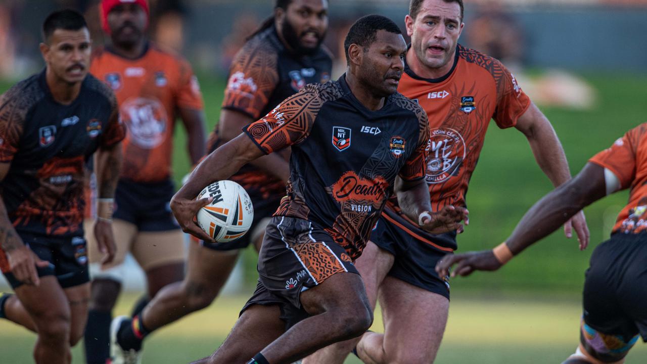 David Tabuai at the 2024 Deadly Cup Carnival between the Indigenous All Stars and Territory All Stars. Picture: Pema Tamang Pakhrin