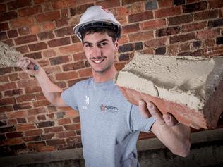 Tristan Sammut is set to compete in Abu Dhabi in an international bricklaying competition. Picture: Jake Nowakowski