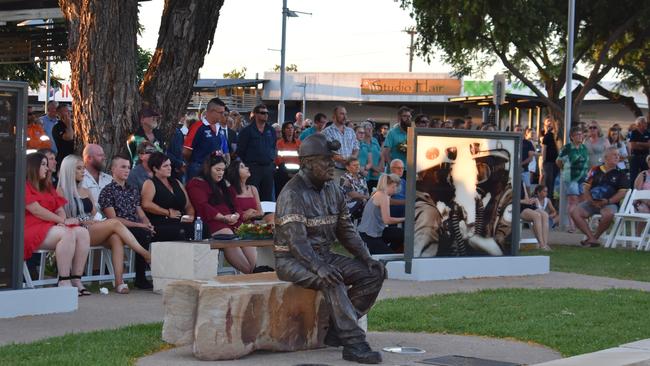 MEMORIAL: Attendees at the official unveiling and service for the Moranbah Miners' Memorial