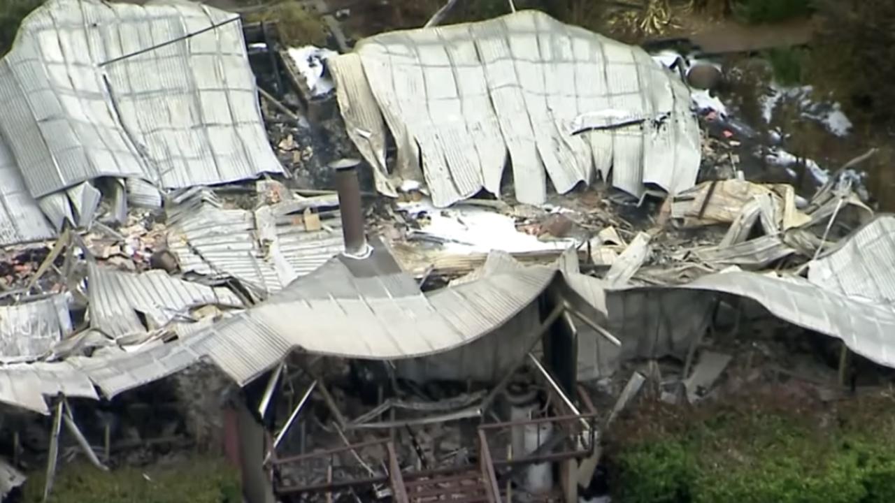 The roof of Spa Anise, at the Spicers Tamarind Retreat in Obi Lane, Maleny collapsed. Picture: Seven News