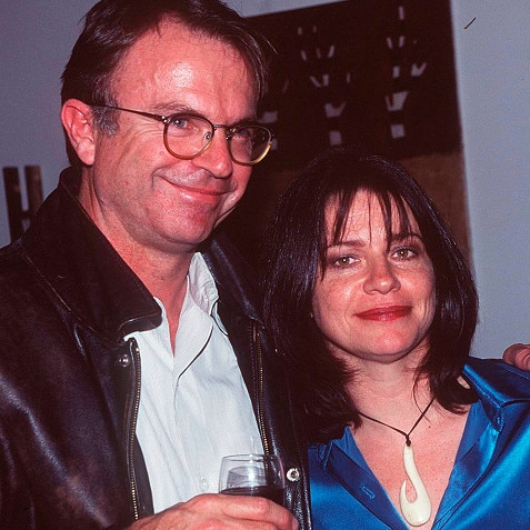 Sam Neill with Morris at the launch of her new album Salvation Jane in 1995. Picture: Patrick Riviere