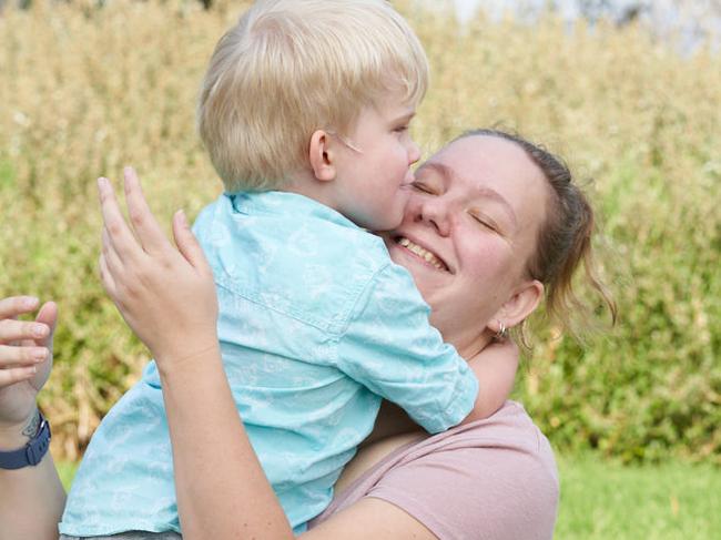 Jessica Davies with her little boy