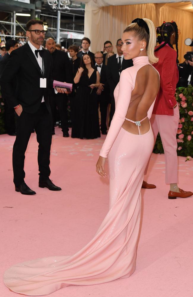 Hailey Bieber was one of the first celebrities to embrace the trend at the 2019 Met Gala. Picture: Angela Weiss/AFP