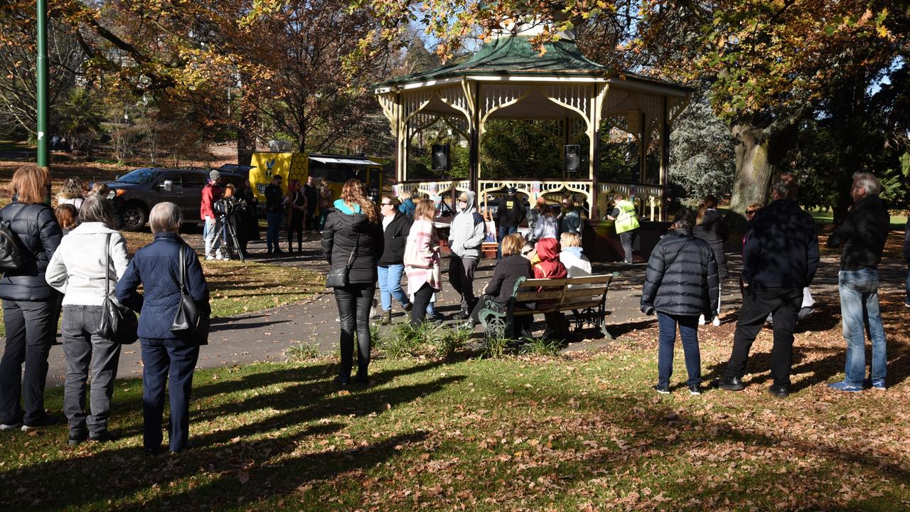 Vigil in City Park for missing teenager Shyanne-Lee Tatnell. Picture: Alex Treacy