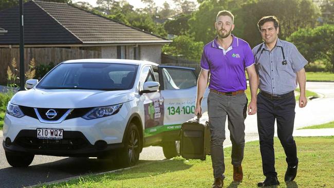 HELP AT HAND: Hello Home Doctor Service Ben Biltoft with  Hamid Taghipour. Picture: David Nielsen