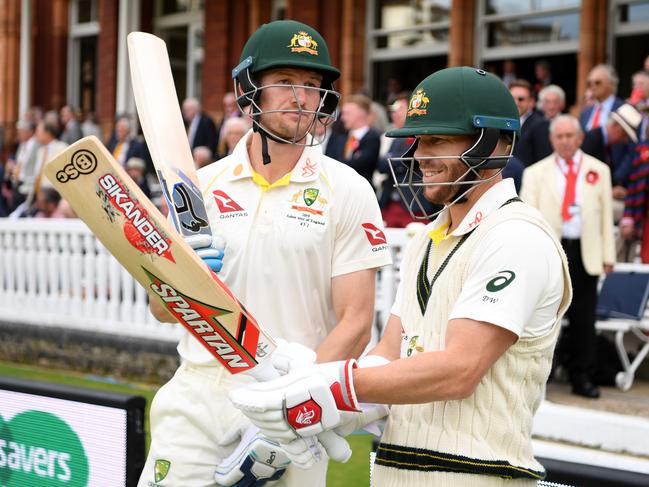 Cameron Bancroft opens the batting with David Warner at Lord's. Picture: Gareth Copley/Getty Images