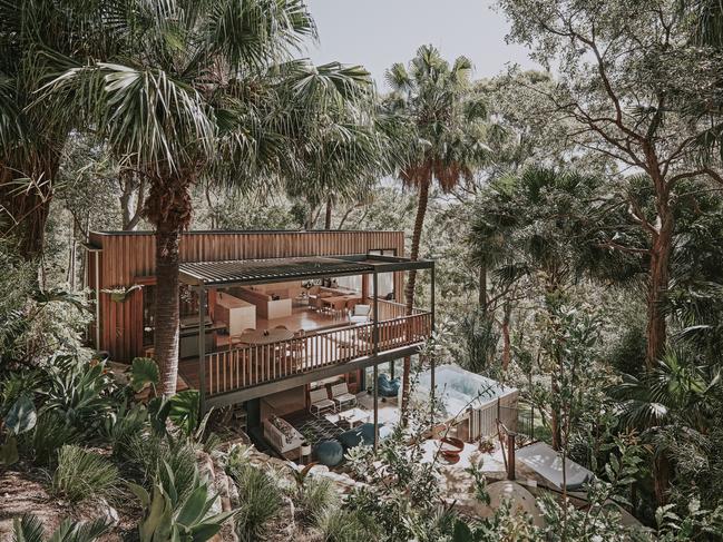 Luxury in the tree tops, this container house fits eight guests. Picture: Supplied.