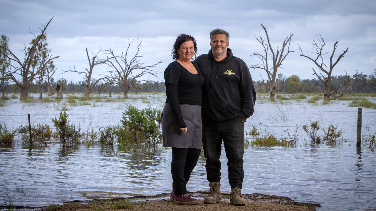 Brad and Nicole Flowers, of the Overland Corner Hotel. Picture: Emma Brasier