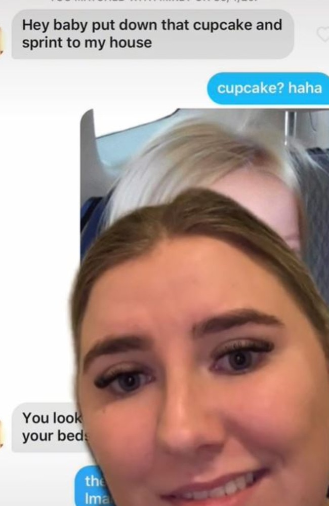 Em Sumners, from Sydney, was shocked to receive a text from a Tinder match that body shamed her. Picture: TikTok/emsumners