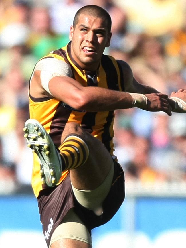 Lance Franklin in action in 2008.