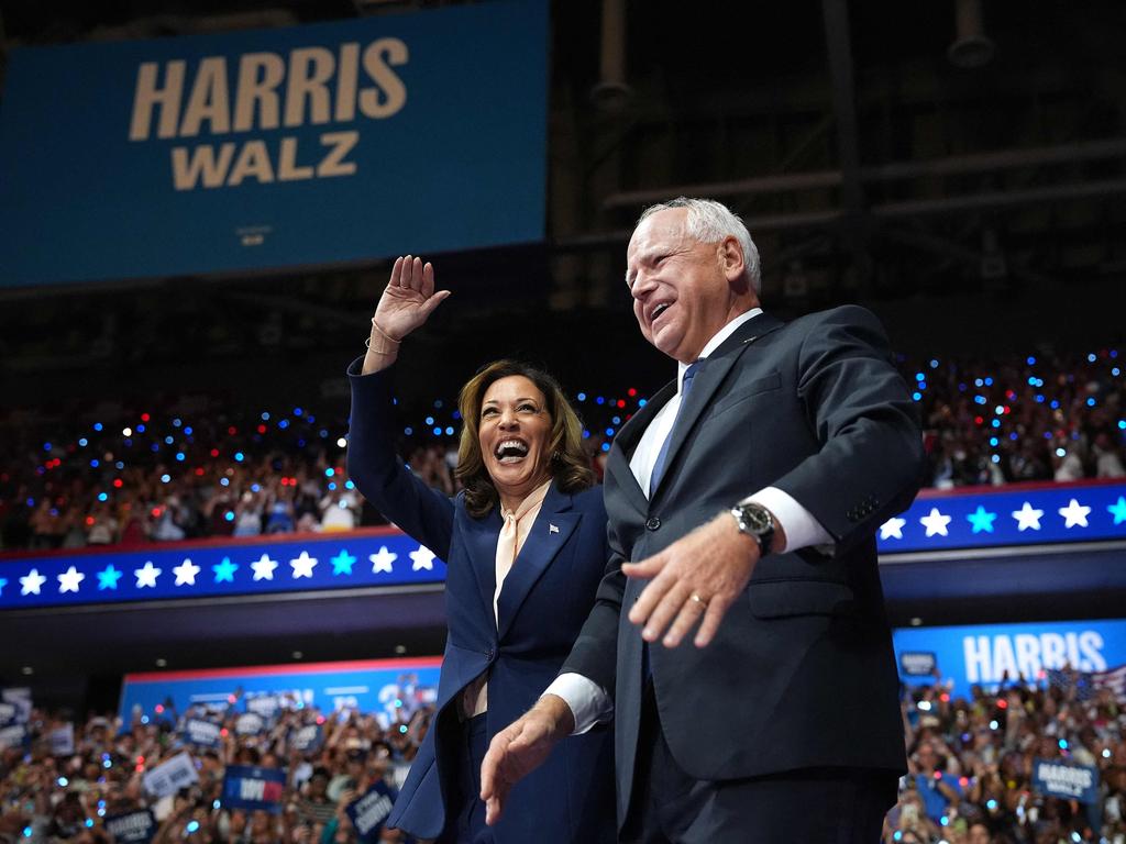 Kamala Harris introduces Minnesota Governor Tim Walz to voters. Picture: Getty Images/AFP