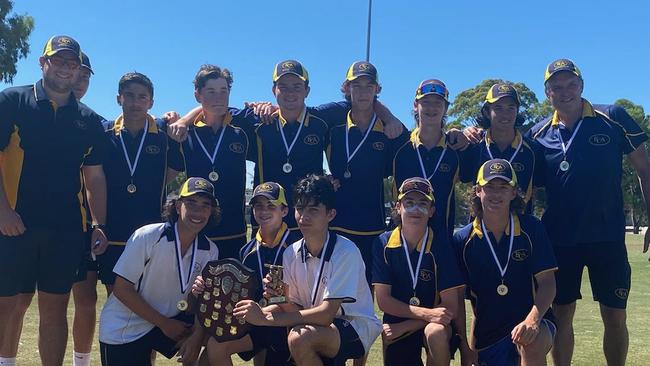 The Eastern Cricket Association team with the Jim Beitzel Shield.