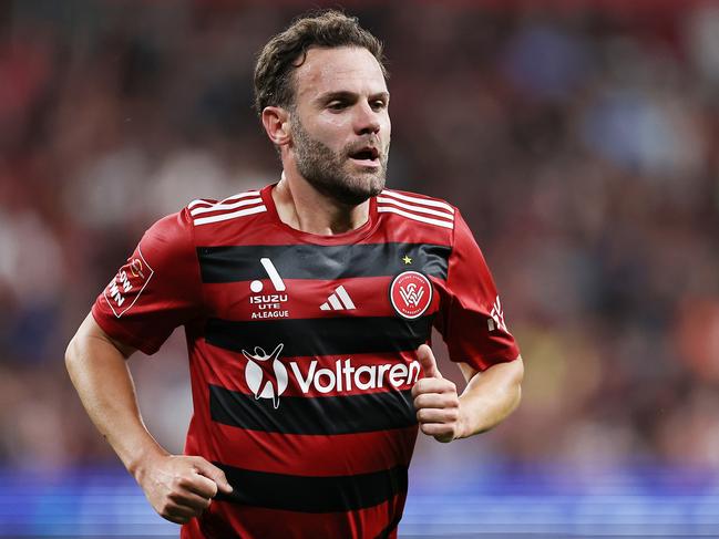 Juan Mata took the pitch for Wanderers after an hour. Picture: Getty Images