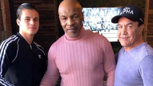 Jarvis, Mike Tyson and Fenech. Picture: Supplied