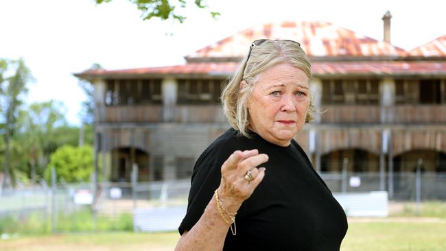 Wolston Park resident Barbara Smith in 2017 revisiting the site of her abuse. Picture: Sarah Marshall