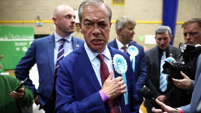 Reform UK leader Nigel Farage is elected to the seat of Clacton. Picture: AFP.