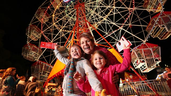 Loire and Sasha Woolich of Shorncliffe with Lenore McDonald of Clontarf. Photo: Josh Woning.