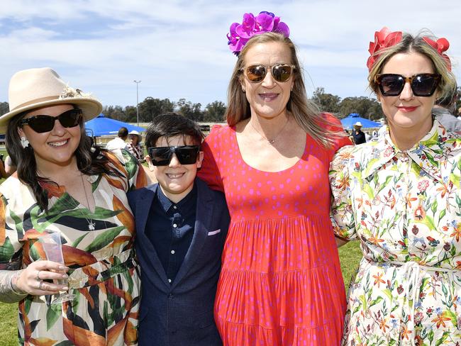 Megan Hearn, Cohen, Sasha Clark and Sam Hill at the 2024 Seymour Cup. Picture: Andrew Batsch