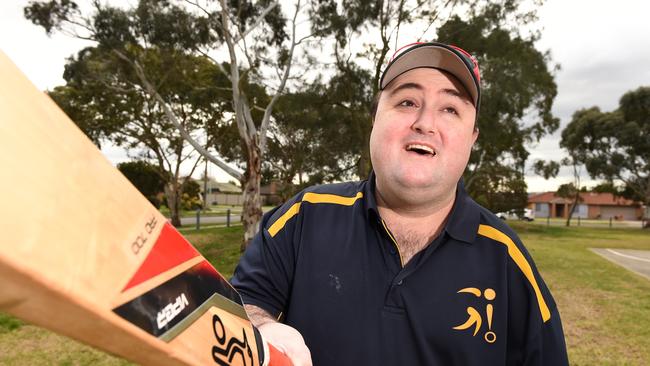 Ben Peacock, from Cranbourne North, teaches cricket and tenpin bowling to vision-impaired people. He is the recipient of this year’s Jim Dowsley Award. Picture: Chris Eastman.