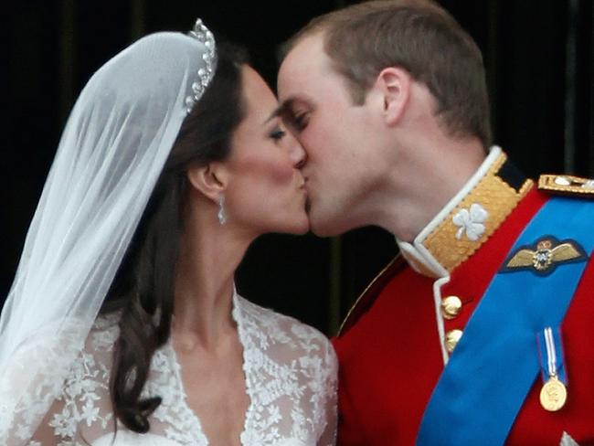 Kate and William shared their romantic moment on the balcony of Buckingham Palace in 2011. Picture: Getty