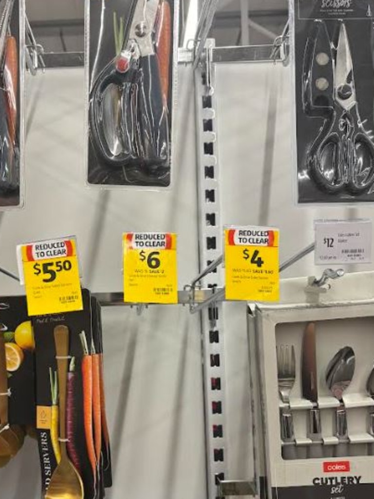 Knives and other sharp objects missing from display at Coles at Yamanto Central.