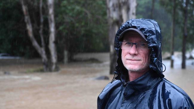 Swiftwater crews swung into action at Woombye, near Nambour Connection Road, after a submerged car was found in the carpark. Pictured, Todd Willis. Photo: Patrick Woods.