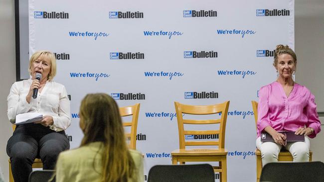 Gail O'Neill and Gloria Baker at their debate. Picture: Jerad Williams.