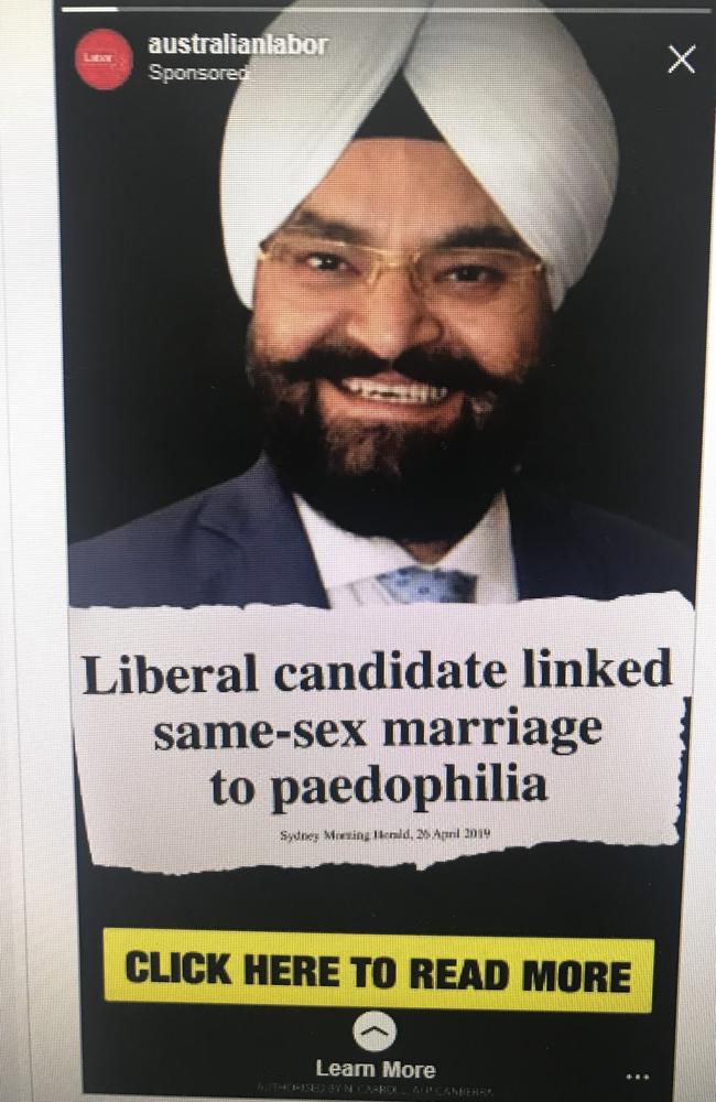 Labor launched an aggressive digital campaign after against then-Liberal candidate Gurpal Singh, including ads on the gay dating app Grindr.