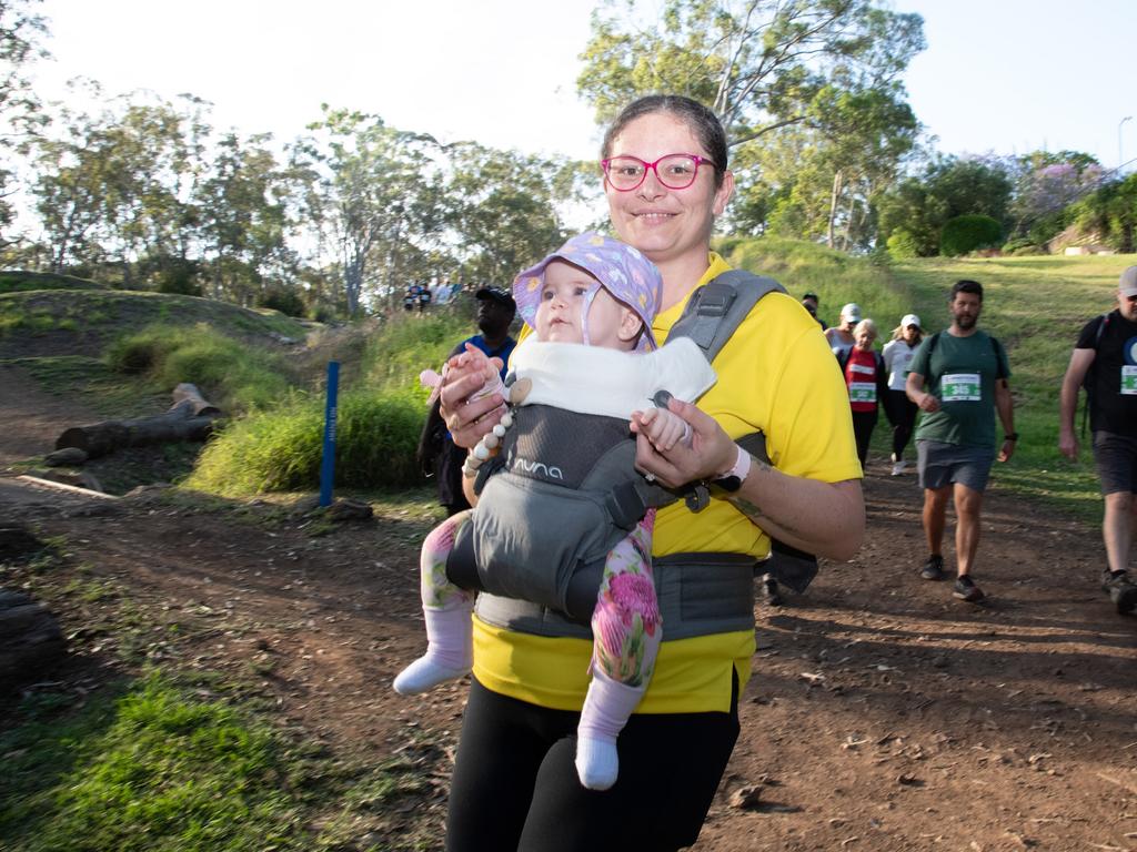 Narelle Jordan and daughter, Nyla-Reh Baldwin, take part in the 5km Hike for Homeless. The Base Services, Hike for Homeless held at Jubilee Park. October 19th, 2024