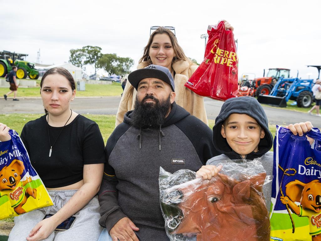 At the 2022 Toowoomba Royal Show are (from left) Chelsea, Breana, Micheal and Rodney Scofield, Friday, March 25, 2022. Picture: Kevin Farmer