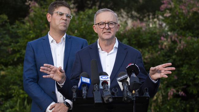 Anthony Albanese has promised a $10bn fund to increase social and affordable housing, a $20bn ‘rewiring the nation’ fund to modernise the electricity grid and build transmission infrastructure. His government has also pledged a $15bn ‘national reconstruction fund’. Picture: Monique Harmer